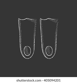 Flippers. Drawn in chalk icon.