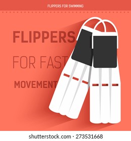 flippers for fast movement under water. Vector icon illustration background. Colorful template for you design, web and mobile applications concept