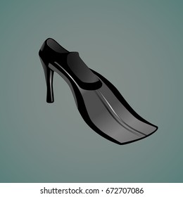 Flippers. Female fins. Abstract flippers. Vector flippers.