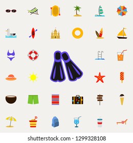 flippers flat icon. colored Summer icons universal set for web and mobile