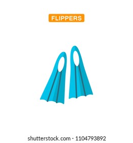 Flippers flat icon logo element vector illustration. Pair of equipment for diving. Travel and vacation symbol for web and mobile app design. Isolated on white background