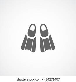 Flippers Flat Icon On White Background