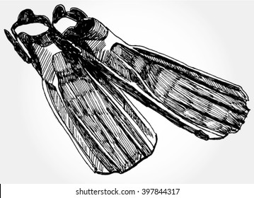 Flippers Hand Drawn
