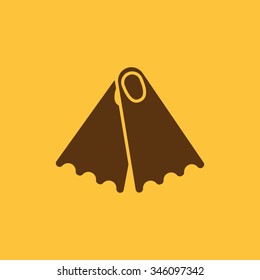 The flippers icon. Diving symbol. Flat Vector illustration