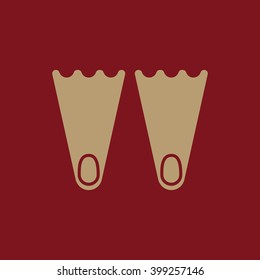 The flippers icon. Diving symbol. Flat Vector illustration