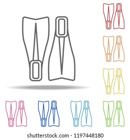 flippers icon. Elements of Camping in multi colored icons. Simple icon for websites, web design, mobile app, info graphics