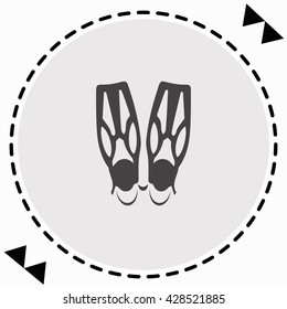 Flippers icon Flat Design. Isolated Illustration.