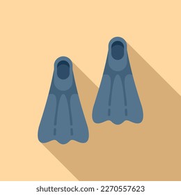 Flippers icon flat vector. Pool cleaning. Summer swim