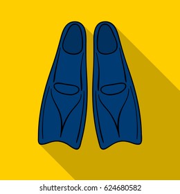 Flippers icon in flate style isolated on white background. Surfing symbol stock vector illustration.