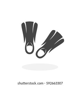 Flippers icon illustration isolated on white background sign symbol. Flippers vector logo. Flat design style. Modern vector pictogram for web graphics - stock vector