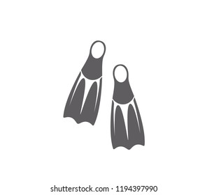 Flippers icon.  isolated diving flippers illustration.  Diving shoes icon. 