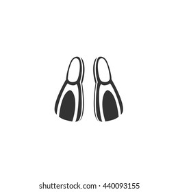 Flippers icon isolated on a white background. Diving logo silhouette design template. Simple symbol concept in flat style. Abstract sign, pictogram for web, mobile and infographics - stock vector