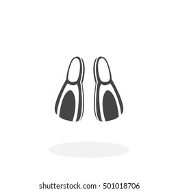Flippers icon isolated on white background. Flat design style. Modern vector pictogram for web graphics - stock vector