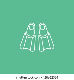 Flippers Icon On Green Background