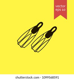 flippers. flippers icon. sign design. Vector EPS 10.