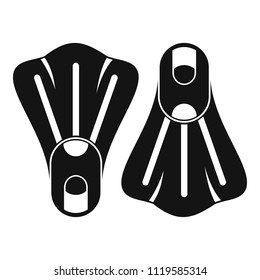 Flippers icon. Simple illustration of flippers vector icon for web design isolated on white background