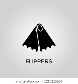 Flippers icon. Flippers symbol. Flat design. Stock - Vector illustration.