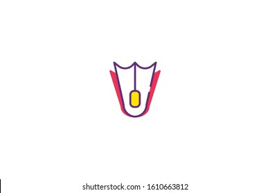Flippers icon in trendy flat style isolated on white background vector illustration