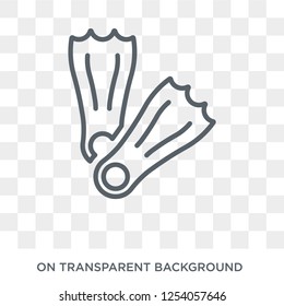 Flippers icon. Trendy flat vector Flippers icon on transparent background from Nautical collection. High quality filled Flippers symbol use for web and mobile