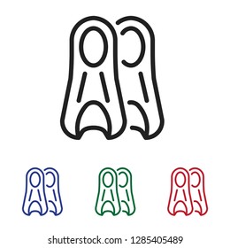 Flippers icon vector