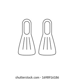 flippers icon vector - black sign