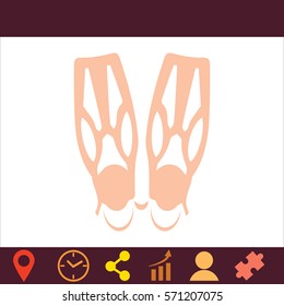 Flippers  icon. Vector design.