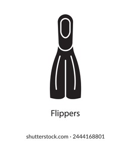 Flippers icon. vector flat black trendy style illustration on white background..eps
