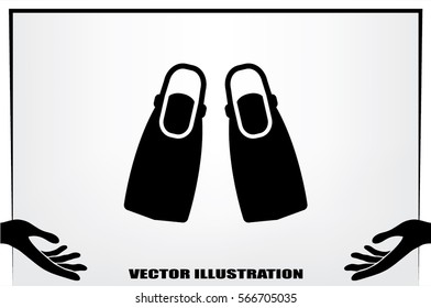 Flippers icon vector illustration.