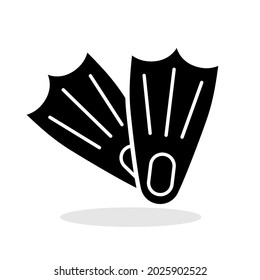 Flippers icon. Vector illustration. Flippers vector icons. Black flippers icons