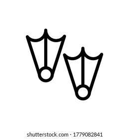 flippers icon vector illustration outline style. summer icon set.