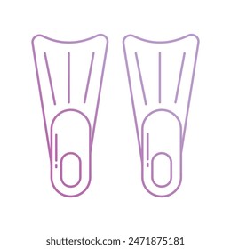 flippers icon with white background vector stock illustration