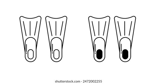 flippers icon with white background vector stock illustration