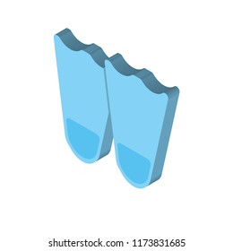 Flippers isometric left top view 3D icon