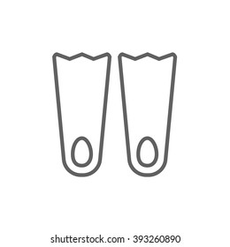 Flippers line icon.