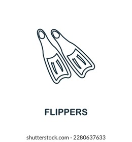 Flippers line icon. Monochrome simple Flippers outline icon for templates, web design and infographics