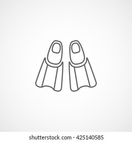 Flippers Line Icon On White Background