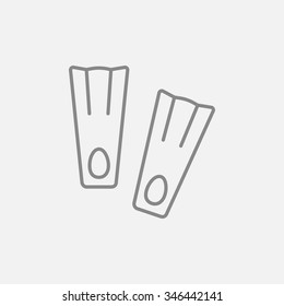 Flippers line icon for web, mobile and infographics. Vector dark grey icon isolated on light grey background.