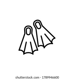 Icono de vector lineal Flippers negro. 