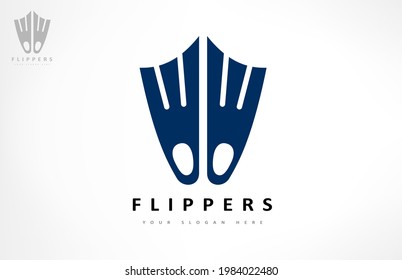 Flippers logo vector. Diving design.