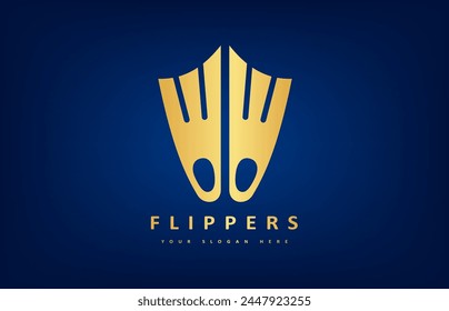Flippers logo vector. Diving design.