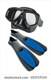  flippers and mask for diving