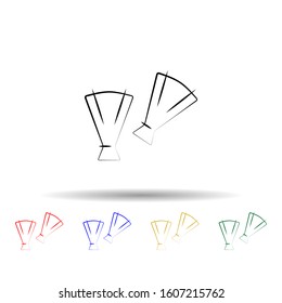 flippers multi color style icon. Simple thin line, outline vector of travel icons for ui and ux, website or mobile application