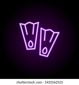 flippers neon icon. Elements of hotel set. Simple icon for websites, web design, mobile app, info graphics