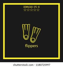 flippers sketch vector icon