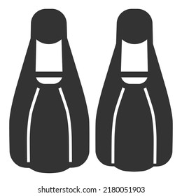 Flippers para buceo con tubo, submarinismo - icono web, ilustración de fondo blanco, estilo glifo