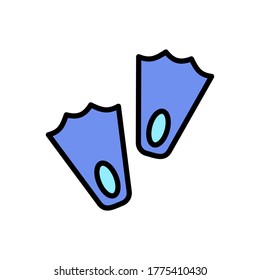 Flippers, sport icon. Simple color with outline vector elements of vacation icons for ui and ux, website or mobile application