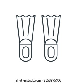 Flippers for swimming thin line icon. Element of simple icon for websites, web design, mobile app, info graphics. Thin line icon for website design and development, app development on white background