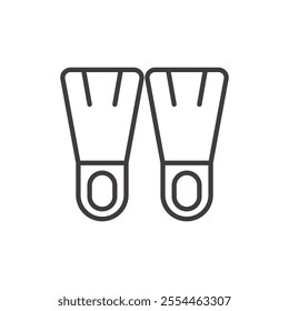 Flippers thin liner icon vector.