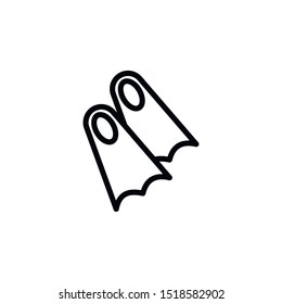 Flippers, travel icon. Element of travel icon. Thin line icon