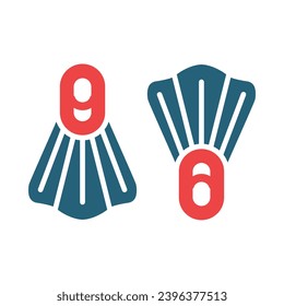 Flippers Vector Glyph Two Color Icons For Personal And Commercial Use.
